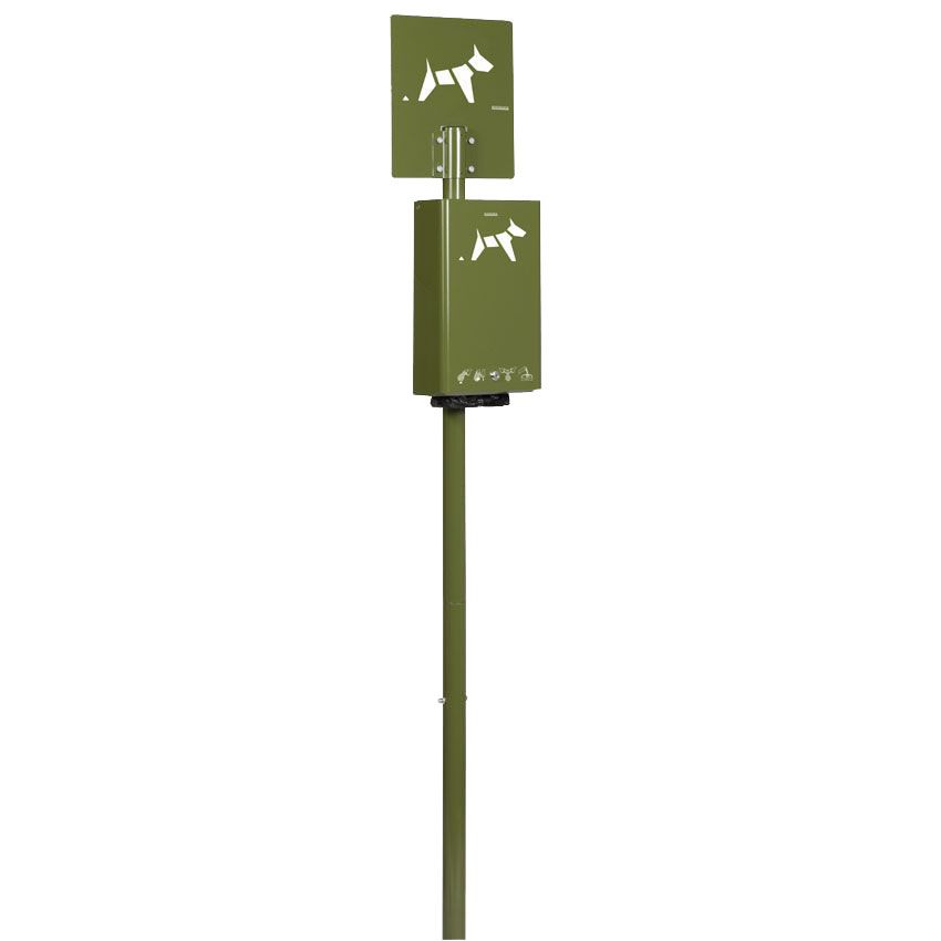 Borne de propreté canin Mirza Ral 6003 Vert olive